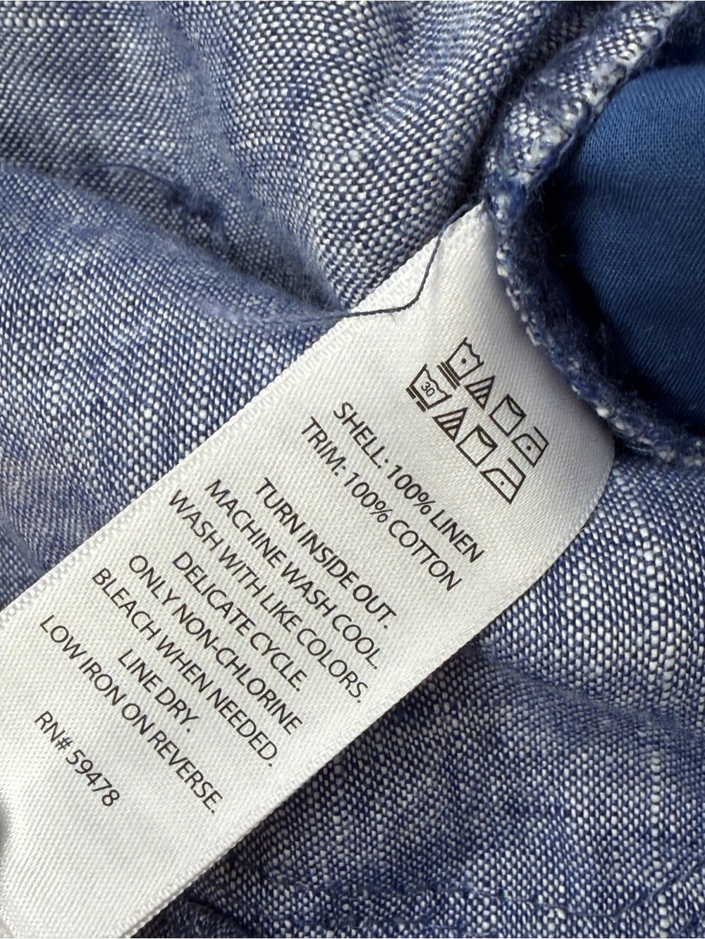 Light Blue 100% Linen Drawstring Pants - Picture 7 of 7